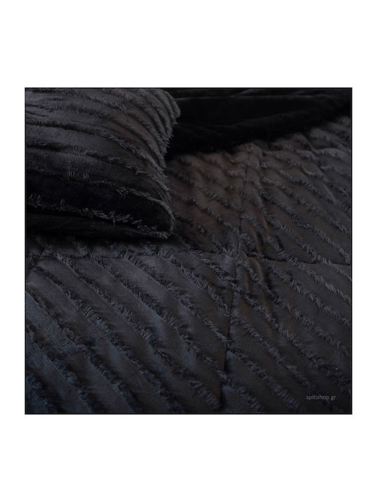 Palamaiki Gwen Velvet Blanket for Couch 130x180cm Black