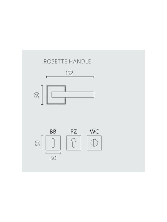 Zogometal Hebel Vordertür mit Rosette Links 2236 2236 mit Rosette Black