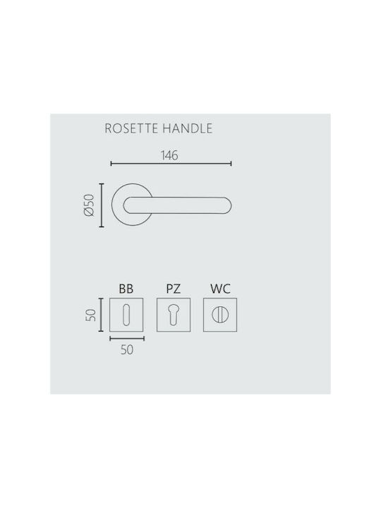 Zogometal Lever Middle Door with Rosette 2211 2211 Pair with Rosette Inox