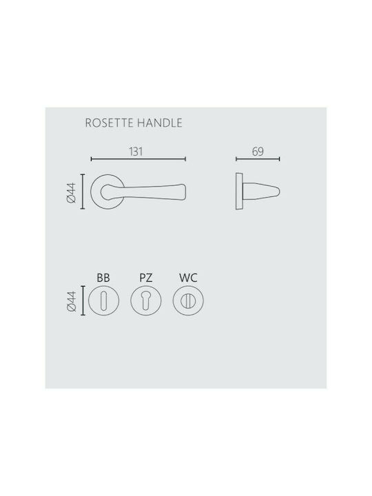 Zogometal Lever Front Door with Rosette Right 2361 2361 with Rosette URL