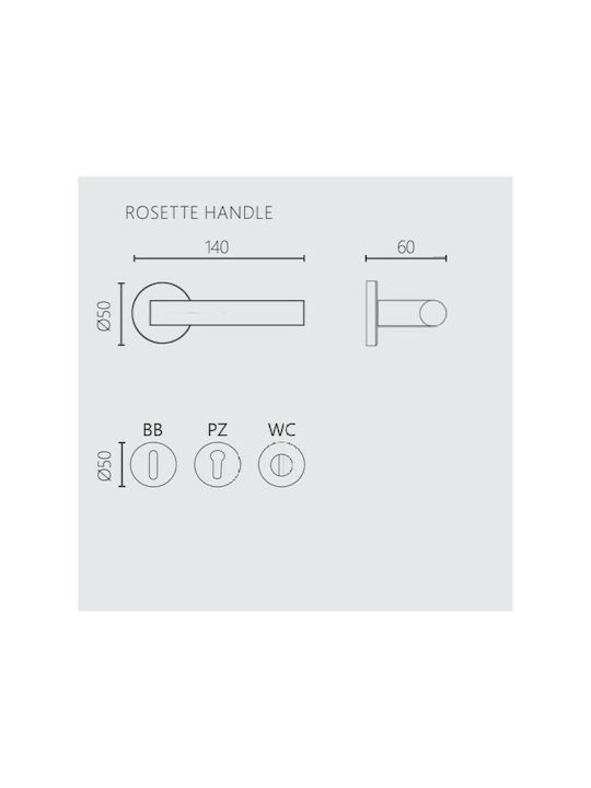 Zogometal Lever Middle Door with Rosette 2181 2181 Pair with Rosette Chrome