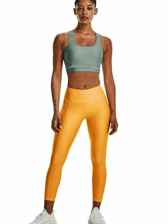 Heat Gear 7/8 Women's Cropped Training Legging Shiny & High Waisted Yellow