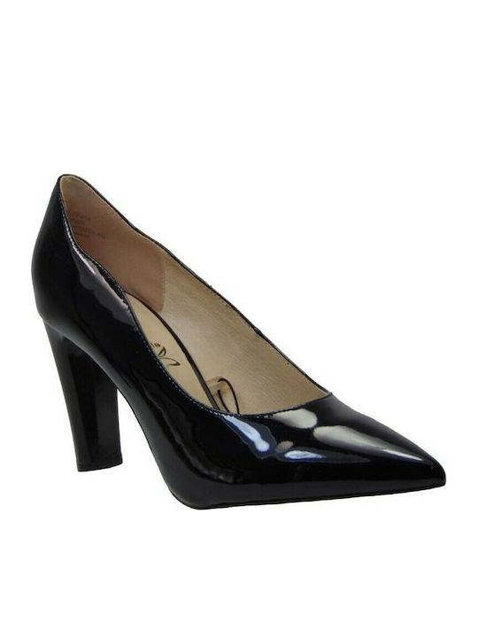 Caprice Patent Leather Pointed Toe Black Heels 9-22402-018