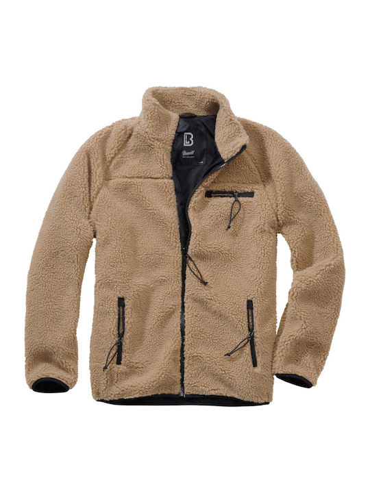 Cardigan Fleece pentru Bărbați Camel