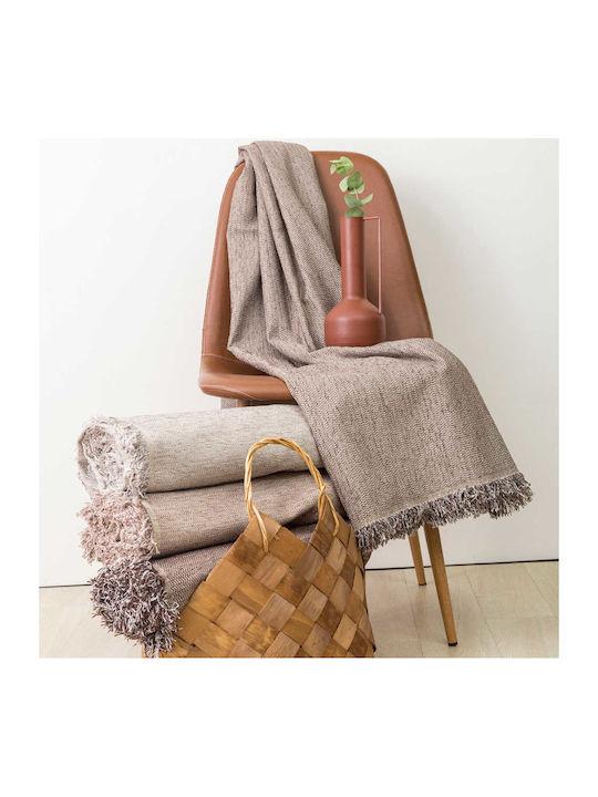 Borea Earth Armchair Throw Chenille 180x180cm Brown