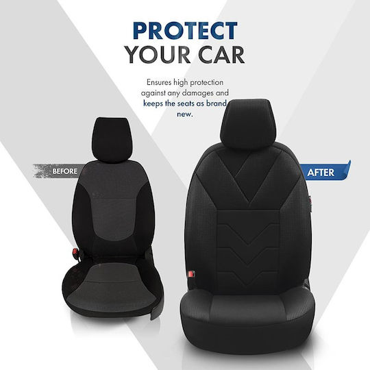 Otom Front Car Covers 11pcs Cotton Tempo Design Black