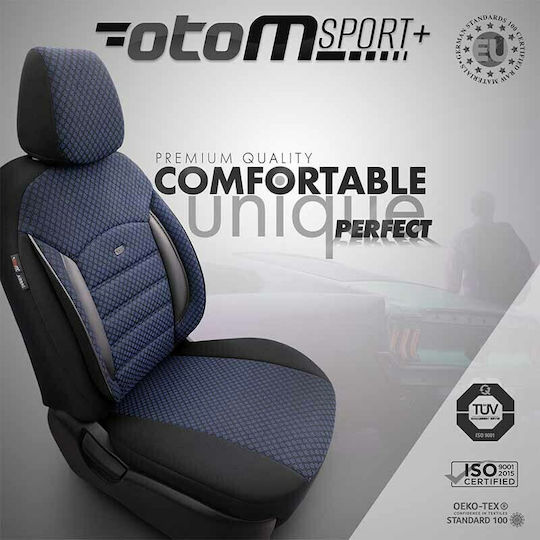 Otom Car Cover Set 11pcs Cotton Sport Plus Design Black / Blue