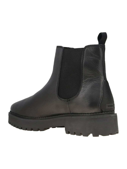 Leder Schwarz Chelsea Stiefeletten