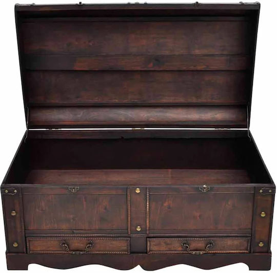 vidaXL Wooden Decorative Trunk Brown 90x51x42cm