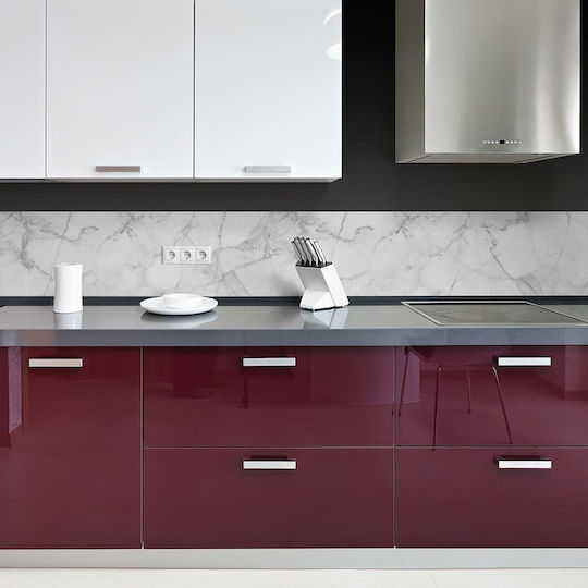 Διακοσμητικό Αυτοκόλλητο Τοίχου White Marble Μπορντούρα Κουζίνας 1τμχ 195x23.5εκ. Ango Διακοσμητικό Αυτοκόλλητο Τοίχου White Marble Μπορντούρα Κουζίνας 1τμχ 195x23.5εκ. Ango