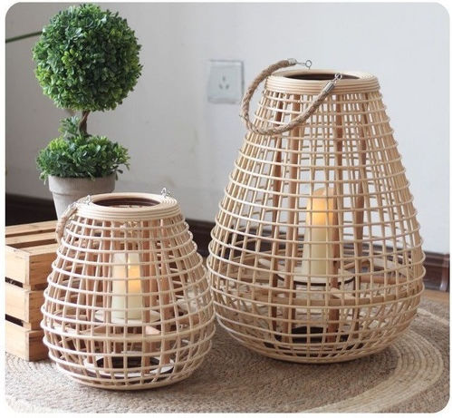 Lalos Fiji Laterne Bamboo Bodenmontage Braun 38x38x48cm 1Stück