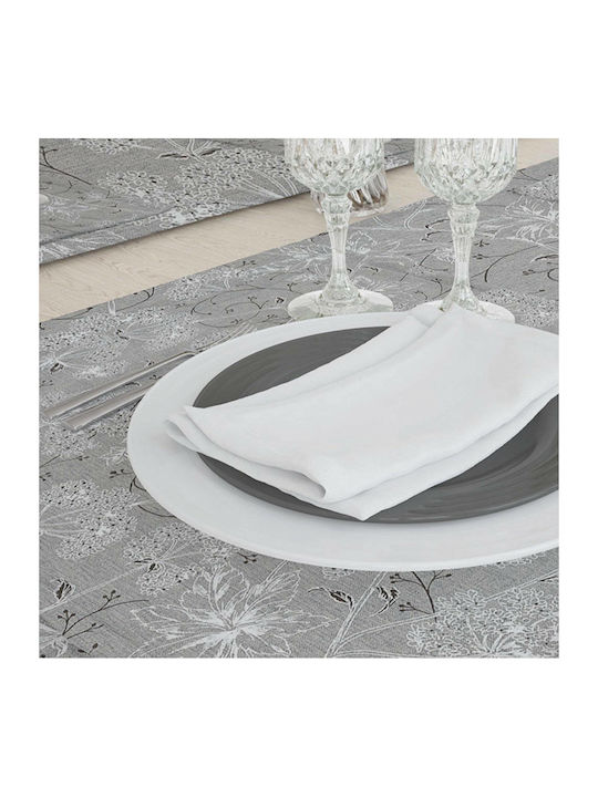 Borea Dandelion Cotton & Polyester Tablecloth Γκρι 140x180cm