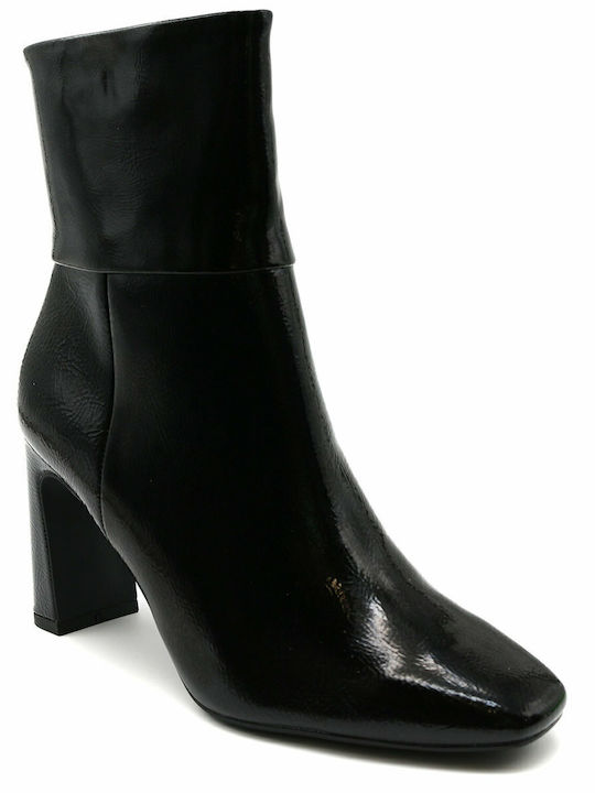 Stiefeletten Damen aus Lackleder Schwarz
