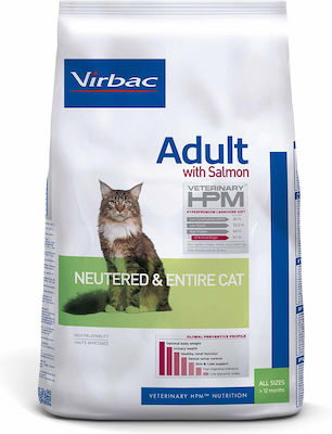 Virbac Adult Neutered & Entire Cat Dry Food for Adult Neutered Cats with Salmon 3kg