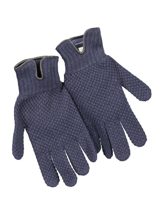 Harmont & Blaine Μπλε Ανδρικά Πλεκτά Γάντια