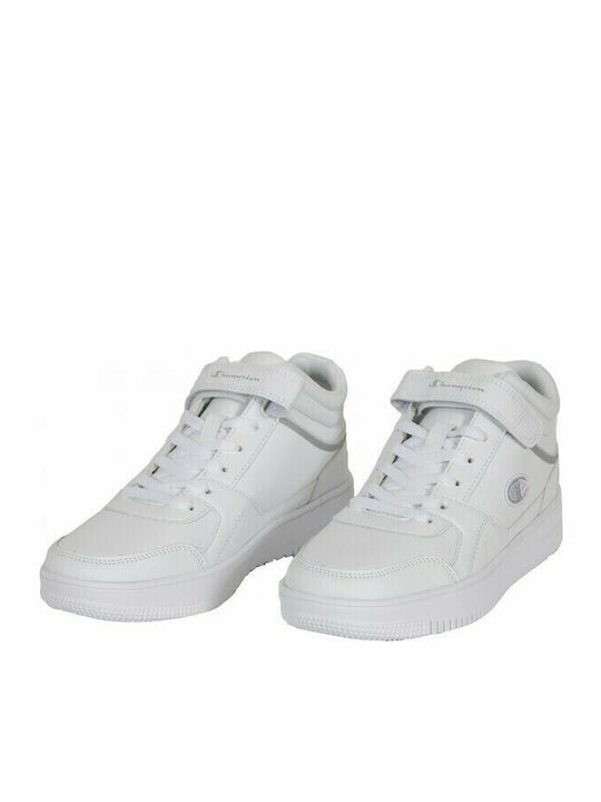 Rebound Vintage Mid G Kinder Sportschuhe Basketball mit Bügel- und Schleifenverschluss Weiße