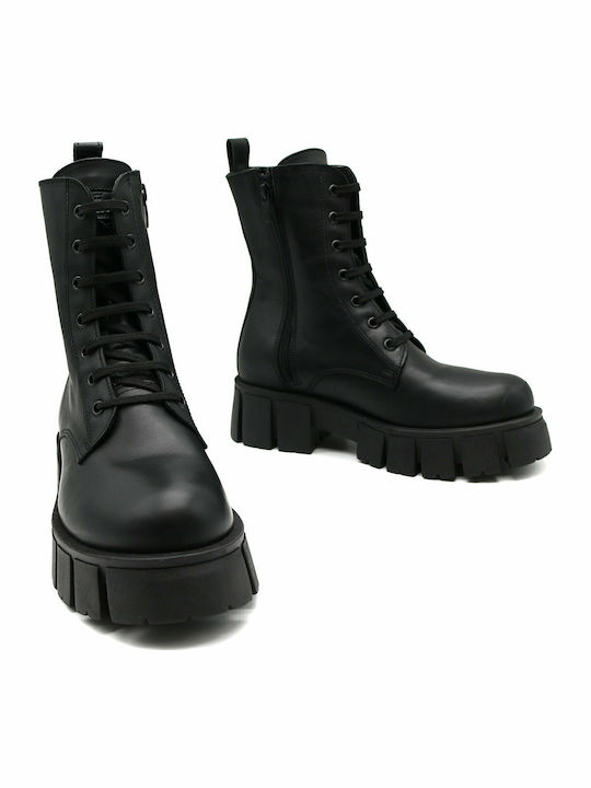Leather Women's Ankle Boots Black
