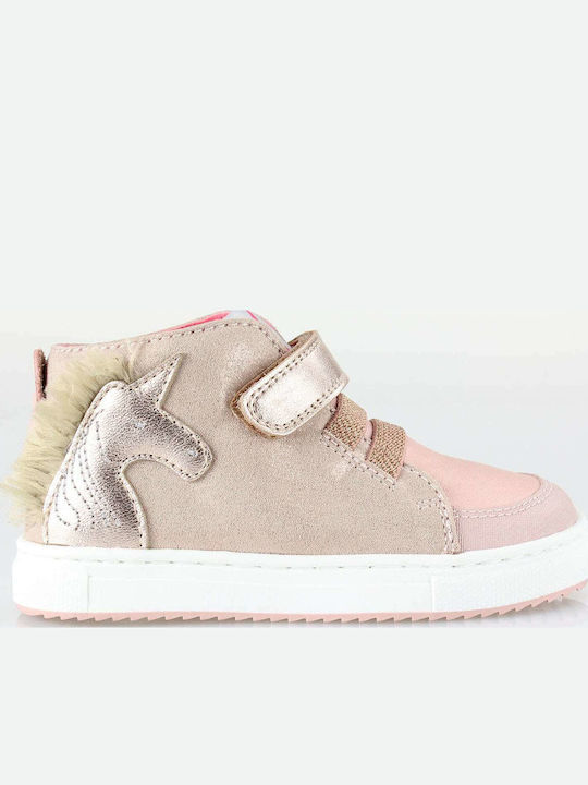 Παιδικά Sneakers High με Σκρατς Ροζ