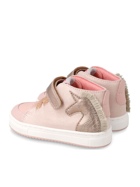 Παιδικά Sneakers High με Σκρατς Ροζ