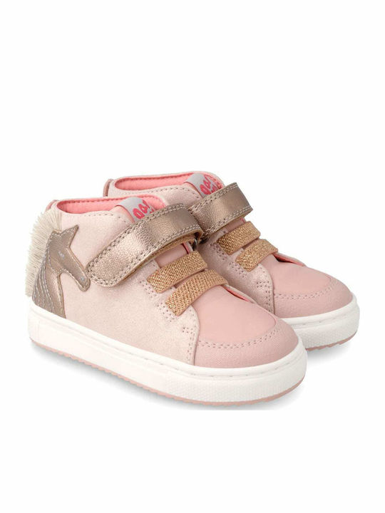 Παιδικά Sneakers High με Σκρατς Ροζ