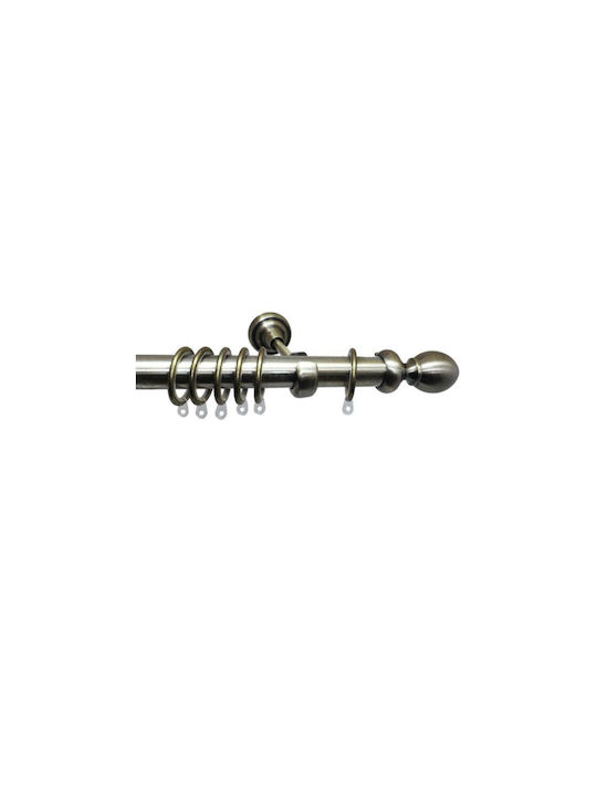 Import Hellas Extendable Metallic Curtain Pole Νο6 Single Φ25mm 140-250cm Nickel Matt