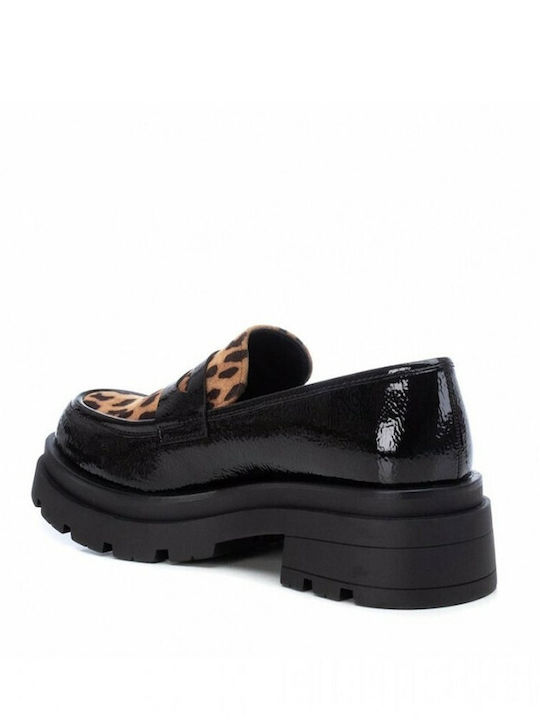 Patent Leather Women's Moccasins in Black Color