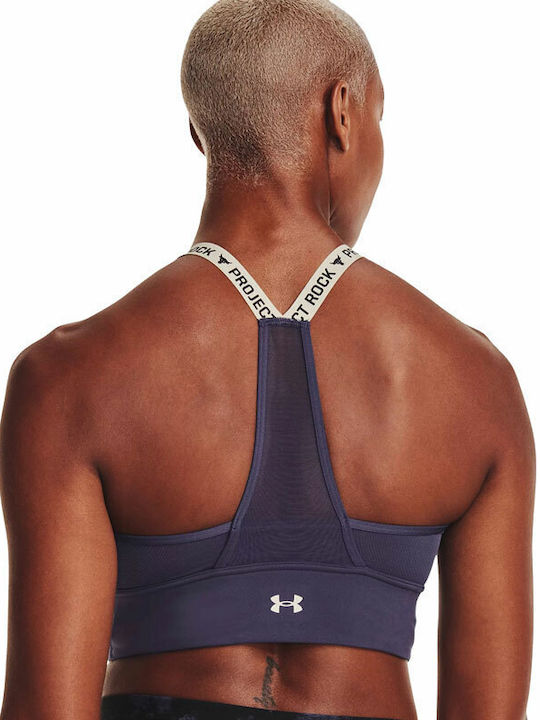 Project Rock Infinity Mid Women's Sports Bra without Padding Tempered Steel//Summit White