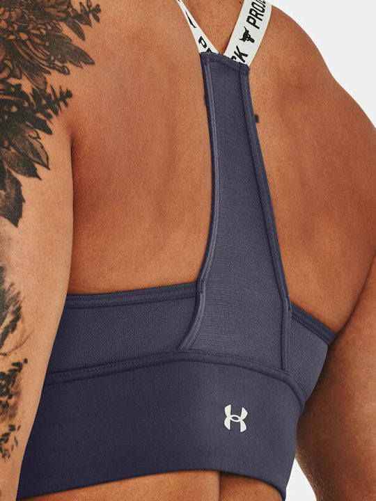 Project Rock Infinity Mid Women's Sports Bra without Padding Tempered Steel//Summit White