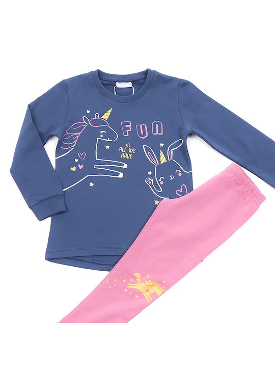 Trax Kinder Set mit Leggings Winter 2Stück Blau