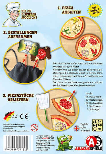 Επιτραπέζιο Παιχνίδι Pizza Monsters για 2-8 Παίκτες 5+ Ετών (EN) AbacusSpiele