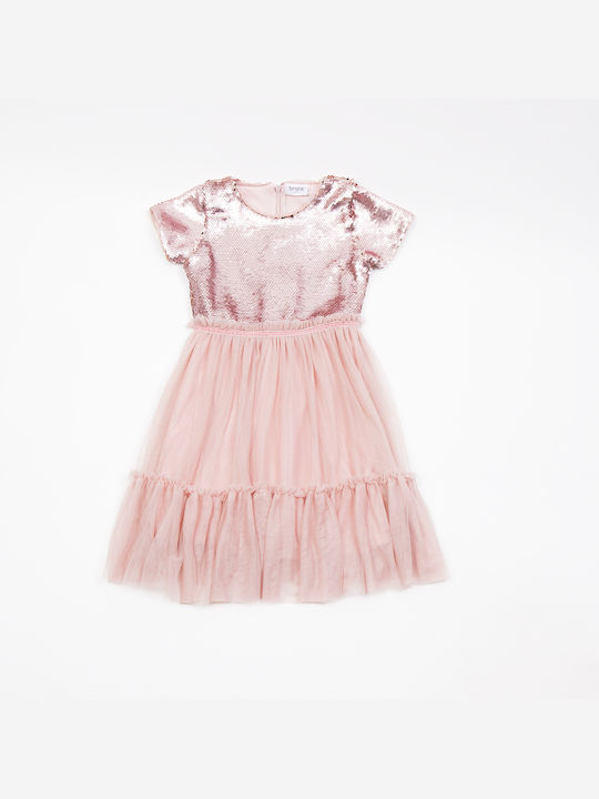 Trax Kids Dress Tulle Short Sleeve Pink