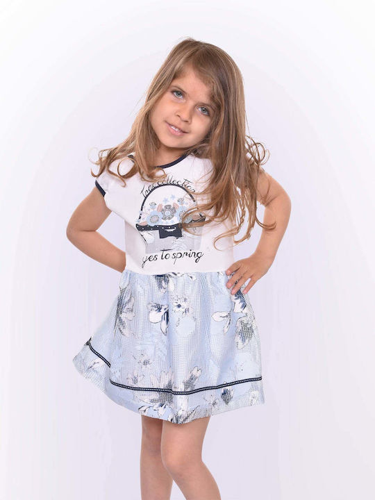 Trax Kids Dress Floral Short Sleeve White