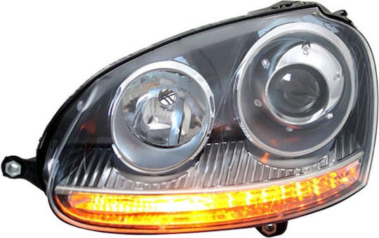Depo Предни светлини за Volkswagen Голф / Джета Черно H7/H7 2003-2008 2бр
