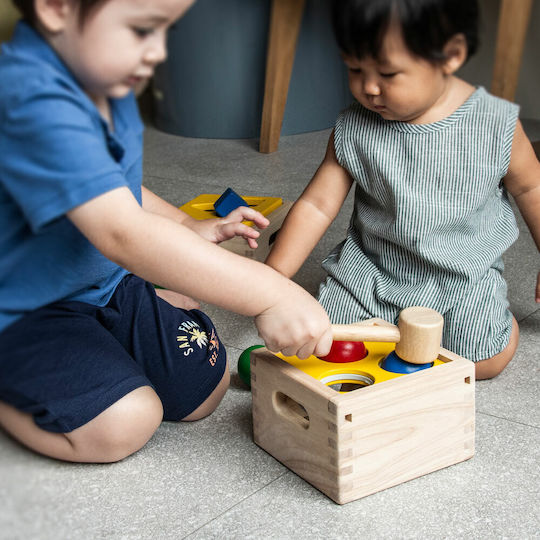 Plan Toys Hammer Toy Box with Balls and Hammer made of Wood for 12++ Months