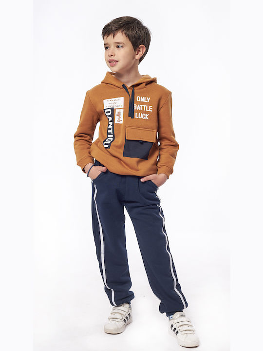 Hashtag Kids Sweatpants Set Brown 2pcs