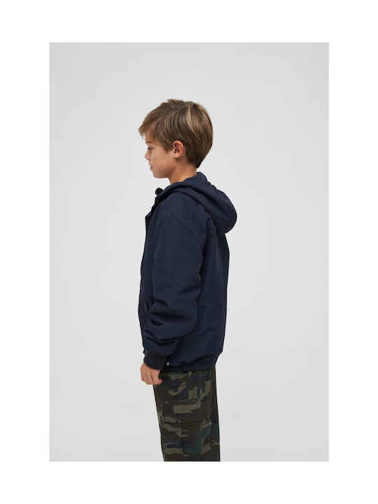 Brandit Kids Casual Jacket Short Windproof with Hood Navy Blue