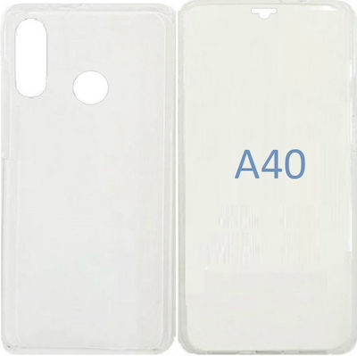 Acoperire completă 360 Silicon Transparent (Galaxy A40)