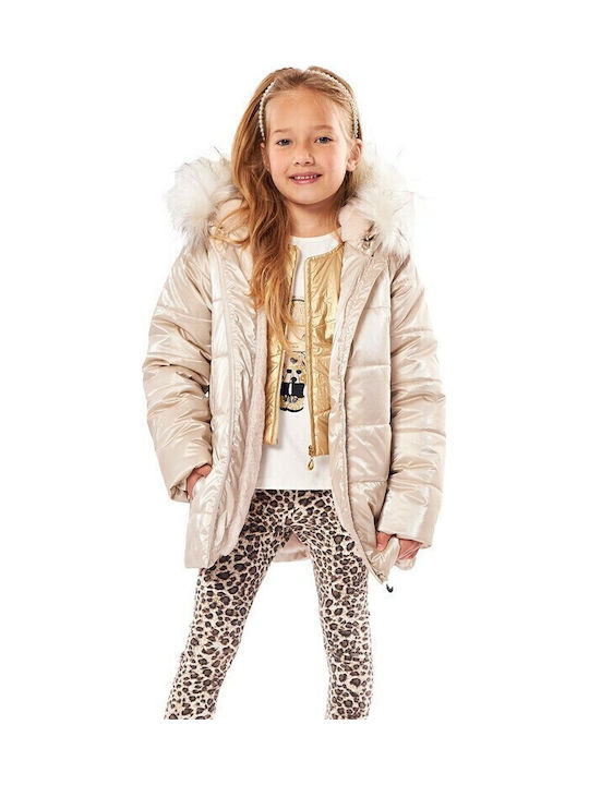 Kids' Parka Long with Hood Beige