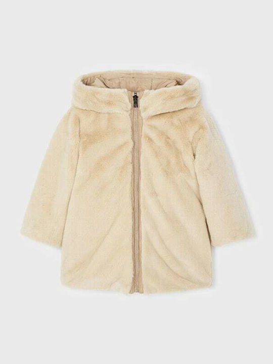 Kids' Casual Jacket Short with Hood Beige Ecofriends