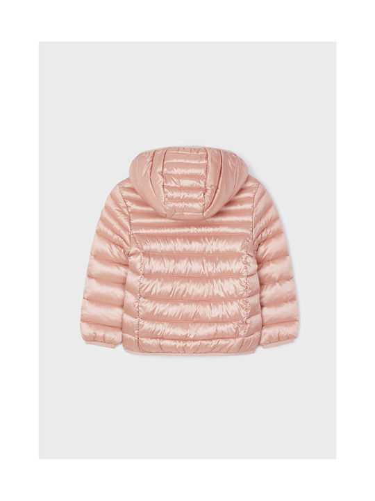 Mayoral Kids Quilted Jacket short Hooded Pink