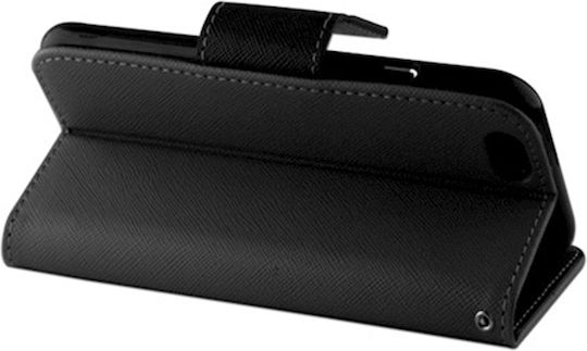 Smart Fancy Wallet Δερματίνης Μαύρο (Redmi 10A)