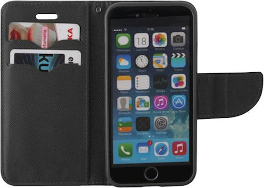 Smart Fancy Wallet Δερματίνης Μαύρο (Redmi 10A)