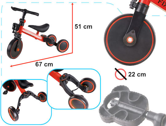 Fio Trike Fix Mini Wandelbar 3-in-1 Für Kinder Ab 3 Jahren Rot