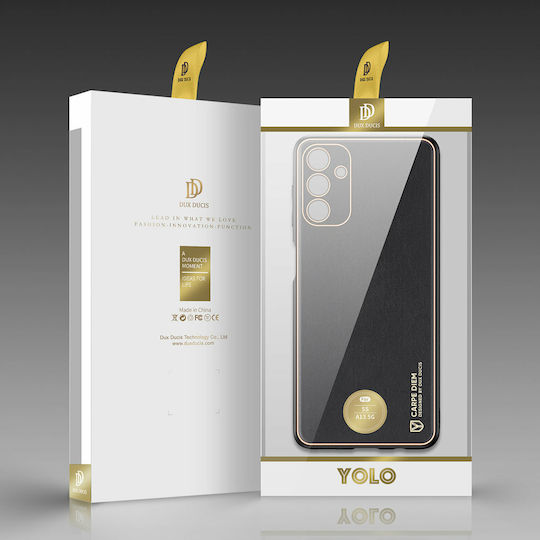 Dux Ducis Yolo Elegant Umschlag Rückseite Synthetisches Leder Schwarz (Galaxy A13 5G)