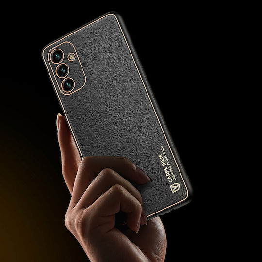 Dux Ducis Yolo Elegant Umschlag Rückseite Synthetisches Leder Schwarz (Galaxy A13 5G)
