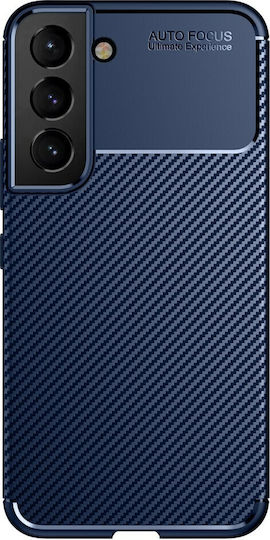 Ancus AutoFocus Carbon Fiber Umschlag Rückseite Silikon Blau (Galaxy S22 5G) 36445