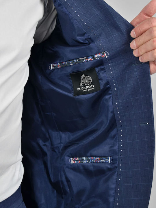Men's Summer Suit Jacket Slim Fit Blue