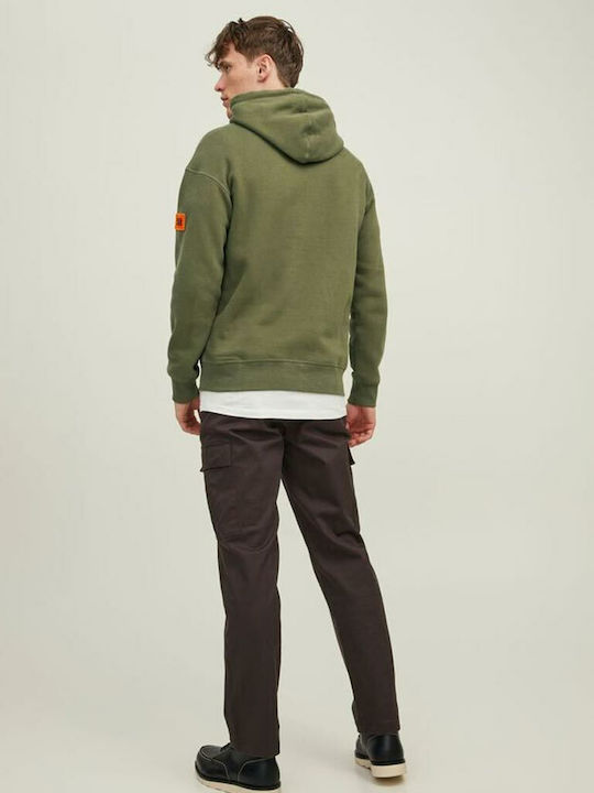 Jack & Jones Men's Sweatshirt with Hood and Pockets Khaki