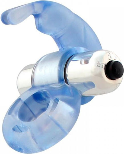 LateToBed Firey Δονούμενο Δαχτυλίδι Πέους Blue LT-698