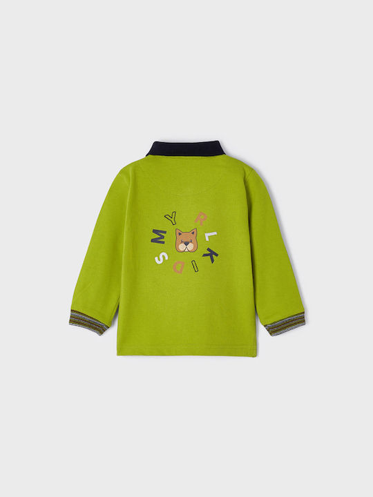 Mayoral Kids Polo Long Sleeve Green